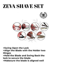 Load image into Gallery viewer, Men Straight Razor Set with Disposable Blades Beard Lineup Shapeup Classic Shavette 100 Blades Replacement Brush Shave Stand and Shave bowl and Soap