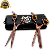 Cargar imagen en el visor de la galería, Student Barber Shears Hair Styling Scissors with Barber Razor Tijeras Rasierer - Liberty Beauty Supply