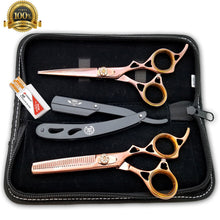 Load image into Gallery viewer, New Student Cutting and Thinning shears Set 6" Japanese Steel with Razor Tijeras - Liberty Beauty Supply