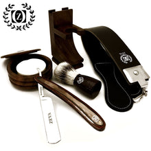 Load image into Gallery viewer, WOOD CUT THROAT 6PC men's straight razor shaving kit luxury gift set - Liberty Beauty Supply
