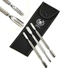 Cargar imagen en el visor de la galería, Spoon Cuticle Pusher Cleaner Trimmer Manicure Pedicure Nail Care Tools 4 Pc Set - Liberty Beauty Supply