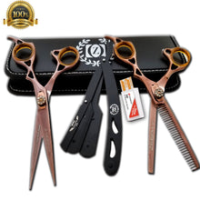 Load image into Gallery viewer, New Student Cutting and Thinning shears Set 6" Japanese Steel with Razor Tijeras - Liberty Beauty Supply