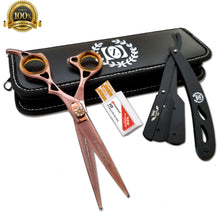 Load image into Gallery viewer, New Student Cutting and Thinning shears Set 6" Japanese Steel with Razor Tijeras - Liberty Beauty Supply