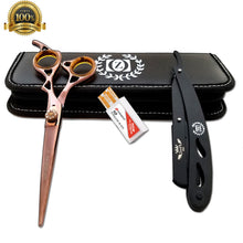 Load image into Gallery viewer, New Student Cutting and Thinning shears Set 6" Japanese Steel with Razor Tijeras - Liberty Beauty Supply