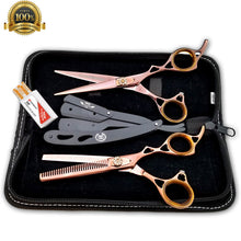 Load image into Gallery viewer, New Student Cutting and Thinning shears Set 6" Japanese Steel with Razor Tijeras - Liberty Beauty Supply