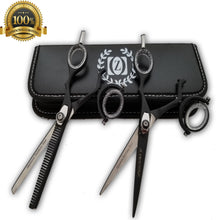 Load image into Gallery viewer, Professional Matte Black TIJERAS Hairdressing Scissors Shears Salon Barber 6" - Liberty Beauty Supply