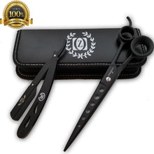 Load image into Gallery viewer, Professional Barber Black Cutting+Thinning Shears 8" Hair Cutting Salon Scissors - Liberty Beauty Supply