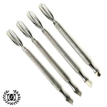 Load image into Gallery viewer, SET 4 Pedicure Manicure Set. Nail Cuticle Spoon Pusher Remover Cut Tool Salon Oil Cleaner - Liberty Beauty Supply