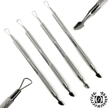 Load image into Gallery viewer, New Set 4 Pcs Manicure Pedicure Stainless Steel Tool Nail Pusher Cuticle Remover Care - Liberty Beauty Supply