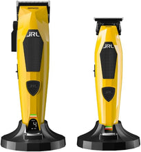Load image into Gallery viewer, JRL Diamante Clipper &amp; Trimmer Set YELLOW DI2025B – Brushless Motor, Fade Blade, Smart Clip Technology, Reset IQ Charge, 8200 RPM, 4-Hour Run Time for Barbers &amp; Stylists (Black) (Copy)