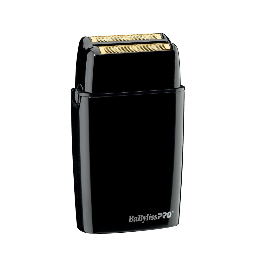 BaBylissPRO FOILFX02 Professional Metal Double Foil Shaver Black | Hypoallergenic Cordless Electric Razor for Barbers & Travel | Black Ultimate Close Shave for Head, Beard, & Neck