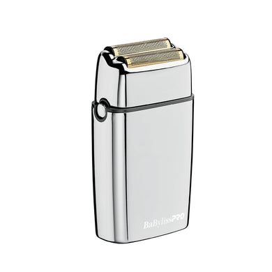 BaBylissPRO SILVERFX Cordless Metal Double Foil Shaver | Hypoallergenic Gold Foils | Professional Electric Razor for Ultra-Close Shave on Head, Beard, & Neck