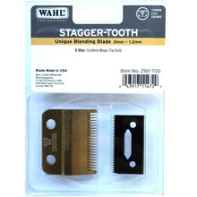 Load image into Gallery viewer, WAHL BLADE 2161-700 2HOLE STAGGER TOOTH GOLD (FOR MAGIC CORDLESS)