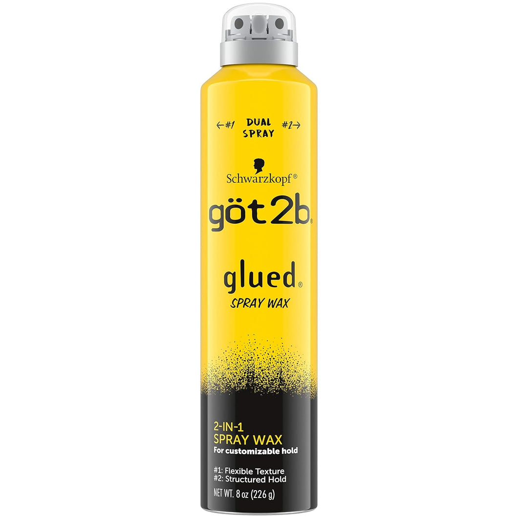 Got2b Glued Spray Wax with 2-in-1 Dual Nozzle, 8 oz