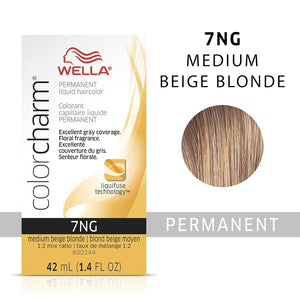 7NG -MED BEIGE BLONDE WELLA Color Charm Permanent Liquid Hair Color for Gray Coverage