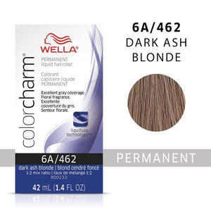 6A / 462 DARK ASH BLONDE WELLA Color Charm Permanent Liquid Hair Color for Gray Coverage