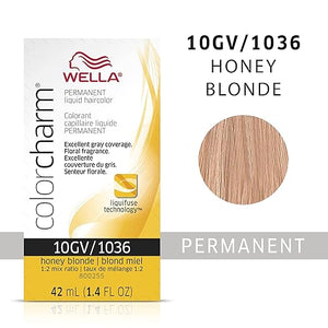 10GV / 1036 HONEY BLONDE WELLA Color Charm Permanent Liquid Hair Color for Gray Coverage