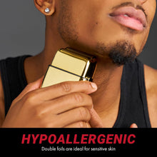 Cargar imagen en el visor de la galería, BaBylissPRO SILVERFX Cordless Metal Double Foil Shaver | Hypoallergenic Gold Foils | Professional Electric Razor for Ultra-Close Shave on Head, Beard, &amp; Neck