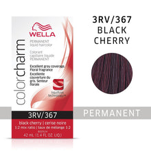 Load image into Gallery viewer, 3RV / 367 BLACK CHERRY WELLA Color Charm Permanent Liquid Hair Color for Gray Coverage