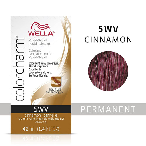 5WV -CINNAMON WELLA Color Charm Permanent Liquid Hair Color for Gray Coverage