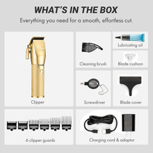 Cargar imagen en el visor de la galería, Ultimate Gold FX Master Barber Kit | BaBylissPRO Clipper &amp; Trimmer Set, Pro Shears, Shaver, &amp; Deluxe Case for Men