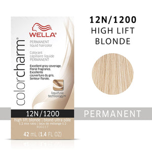 12N / 1200 - BLONDE CLAIRE WELLA Color Charm Permanent Liquid Hair Color for Gray Coverage