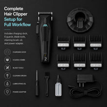 Load image into Gallery viewer, JRL Diamante 2025CY RED Professional Hair Clipper, Quiet Low Vibration Cordless Barber Fading Clipper, 8200 RPM Brushless Motor, Dual Speed Control, LED Display, 3500 mAh Battery