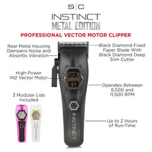 Cargar imagen en el visor de la galería, STYLECRAFT Instinct Professional IN2 Vector Motor Cordless Hair Clipper Intuitive Torque Control, 3 Modular Lids, Up to 11,500 RPM, Bulk Removal, Superior Blending