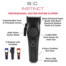 Load image into Gallery viewer, Stylecraft Instinct Professional Vector Motor Cordless Hair Clipper &amp; Trimmer with Intuitive Torque Control Holiday Gift Bundle