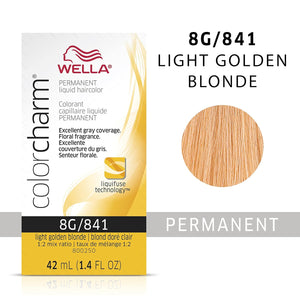 8G LIGHT PLT GOLD BLONDE WELLA Color Charm Permanent Liquid Hair Color for Gray Coverage