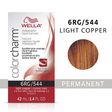 Cargar imagen en el visor de la galería, 6RG / 544 LIGHT COPPER WELLA Color Charm Permanent Liquid Hair Color for Gray Coverage