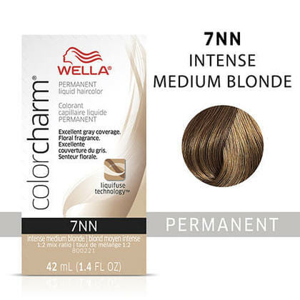 7NN - MED BLONDE WELLA Color Charm Permanent Liquid Hair Color for Gray Coverage