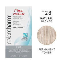 Cargar imagen en el visor de la galería, TONER T28 NATURAL BLONDE WELLA Color Charm Permanent Liquid Hair Color for Gray Coverage
