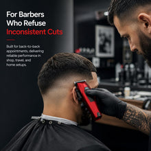 Load image into Gallery viewer, JRL Diamante 2025CY RED Professional Hair Clipper, Quiet Low Vibration Cordless Barber Fading Clipper, 8200 RPM Brushless Motor, Dual Speed Control, LED Display, 3500 mAh Battery