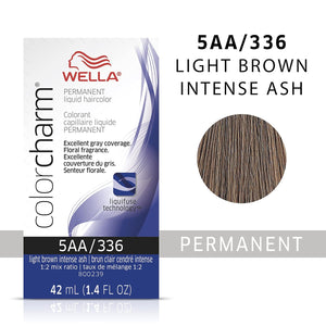 5AA / 336 -LIGHT DRAB BROWN WELLA Color Charm Permanent Liquid Hair Color for Gray Coverage