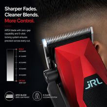 Load image into Gallery viewer, JRL Diamante 2025CY RED Professional Hair Clipper, Quiet Low Vibration Cordless Barber Fading Clipper, 8200 RPM Brushless Motor, Dual Speed Control, LED Display, 3500 mAh Battery
