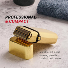 Load image into Gallery viewer, BaBylissPRO METALFX Double Foil Shaver, GOLD Handheld Electric Razor for Travel, Portable Cordless Close Face Shaver for Head, Beard, &amp; Neck