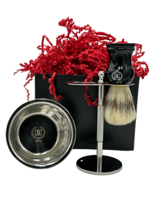 Shaving Men's Gift Kit 6 Piece Set | DE Safety razor & Badger Brush +10 Blade