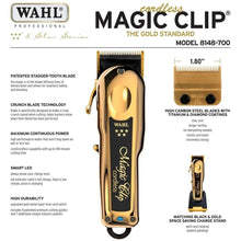 Cargar imagen en el visor de la galería, Wahl Professional 5-Star Cordless Magic Clip w/Stand - Limited GOLD EDITION -NEW