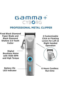Gamma+ Cyborg Professional Metal Clipper With Digital Brushless motor | GP604M