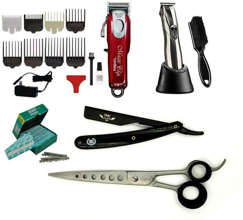 Wahl Cordless Magic Clipper Andis Slimline Pro Li Trimmer Travel Barber Kit Shears All in One Set - Liberty Beauty Supply