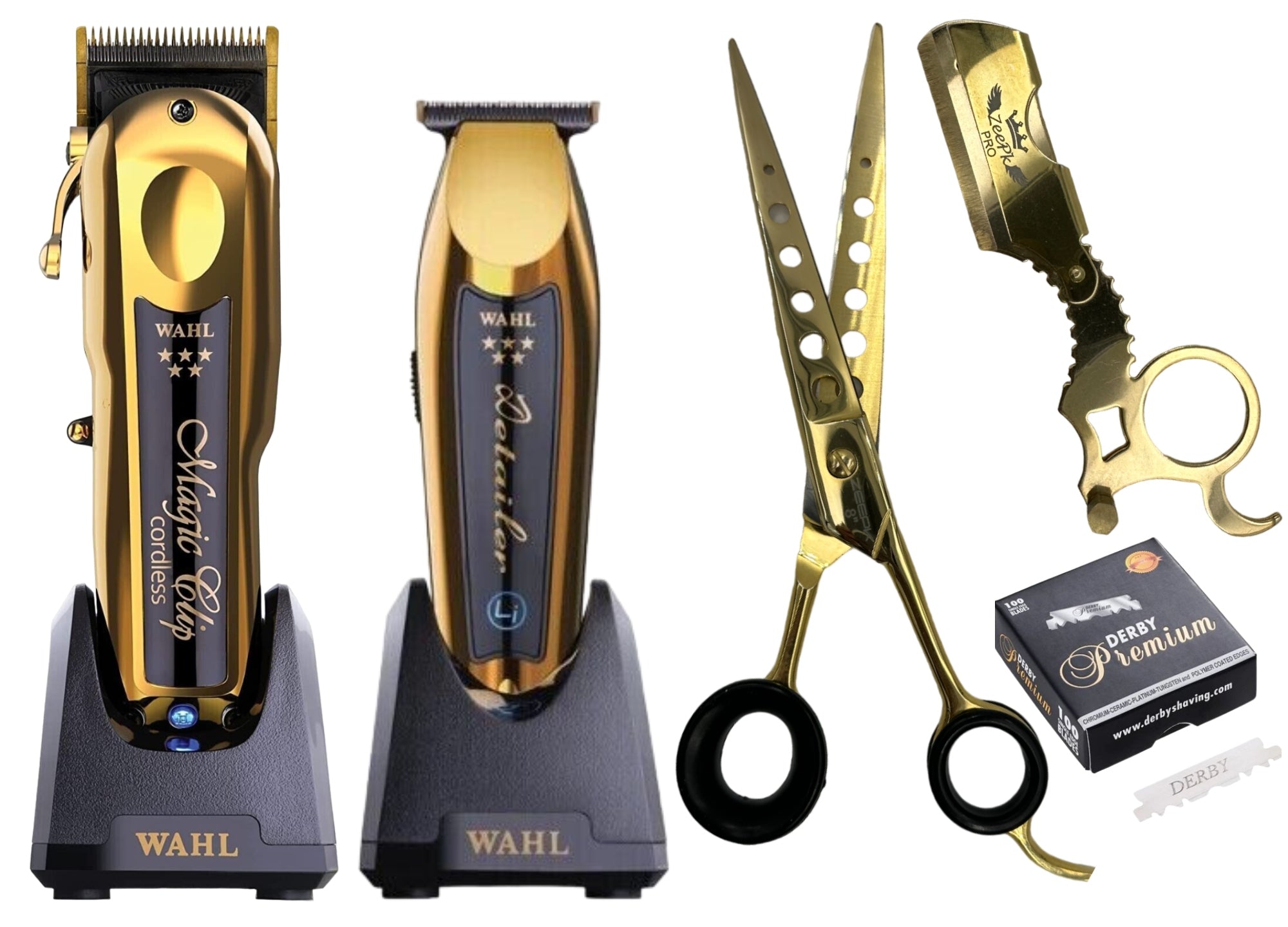 Wahl Cordless Barber Combo Magic Clip Clipper & Detailer Trimmer Black