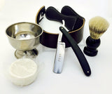 ZEVA 5 Pieces Cut Throat Men's Straight Edge Razor, Brush, Strop Shaving Set/Kit - Liberty Beauty Supply