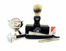 Cargar imagen en el visor de la galería, Men&#39;s Complete Grooming Kit- De Safety Razor, Straight Razor, Brush, Cup, Blades - Liberty Beauty Supply
