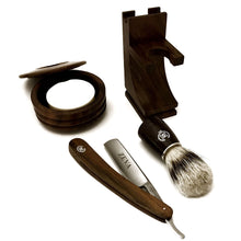 Cargar imagen en el visor de la galería, Vintage Wooden Made 5 Pc Cut Throat Shave Ready Straight Razor Shaving Set/kit - Liberty Beauty Supply