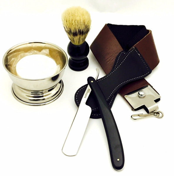 5 Pc Straight Razor Shaving Gift Set For Christmas With Traveling Bag - Liberty Beauty Supply