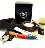 Cut Throat Men's Straight Edge Razor Shaving Gift Set, Dovo Paste, Strop Germany - Liberty Beauty Supply