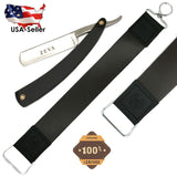 Wet Cut Throat Straight Edge Razor With Cowhide Leather Sharpening Strop 2 Pc - Liberty Beauty Supply