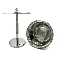 Shaving Stand for Safety Razor and Shaving Brush with Mug for Cream Stainless - Liberty Beauty Supply