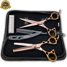 Load image into Gallery viewer, 6&quot; Professional Hair Cutting Japanese Scissors Thinning Barber Shears Set Kit - Liberty Beauty Supply